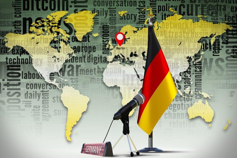 német gazdaság zászló mikrofon
