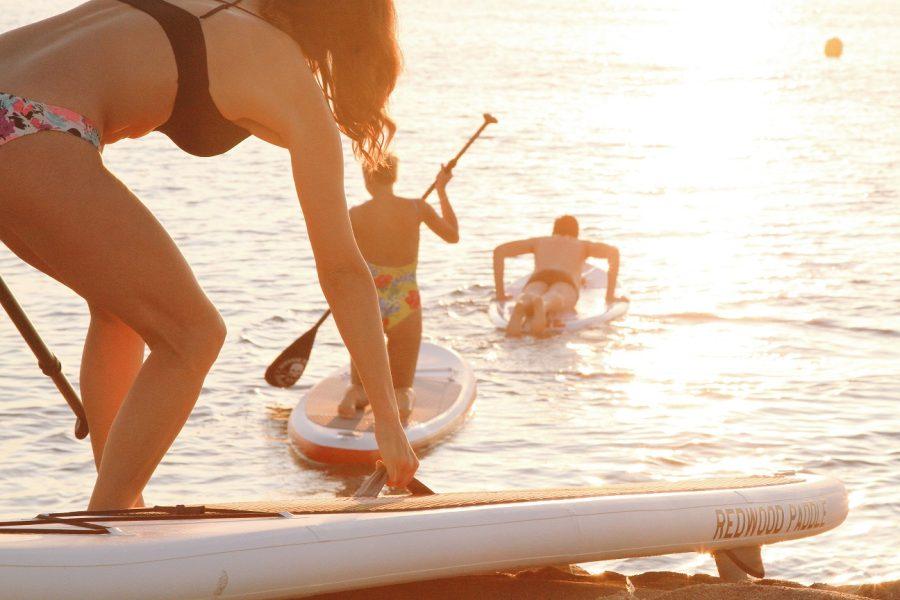 tó, strand, sup, nyár