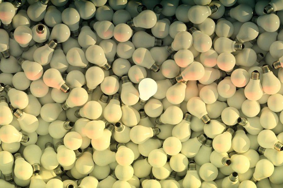 innovációs eredménytábla, villanykörte, ötlet